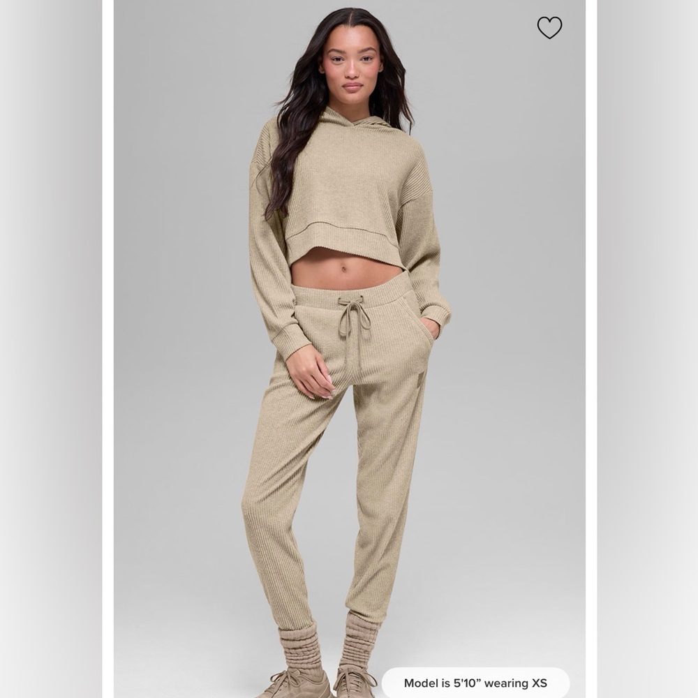 ALO Yoga MUSE gravel heather Ribbed Jogger Set - Picture 4 of 9